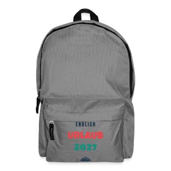 Endlich Urlaub 2027 Spruch Reise Geschenk - Rucksack - Mittelgrau - Vorne