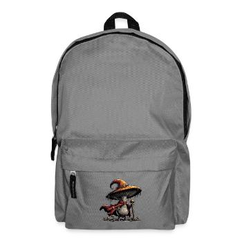 Pilz Zauberer mit Umhang - Rucksack - Mittelgrau - Vorne