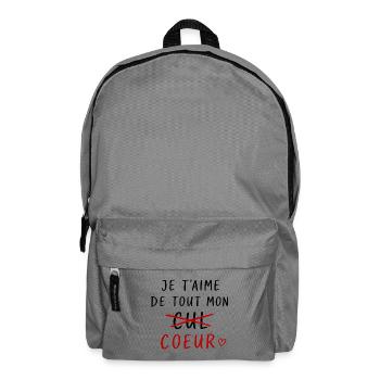 Je t’aime de tout mon cœur - Sac à dos - gris éléphant - Devant