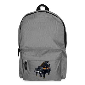 Dunkles Klavier mit Goldakzenten - Rucksack - Mittelgrau - Vorne