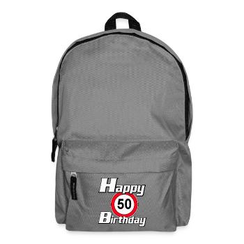 50th Birthday , 50 Years , Happy Birthday 50 (25) - Backpack - elephant grey - Front