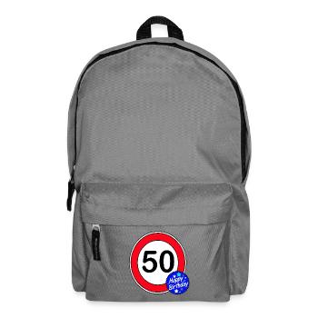 50.Geburtstag, 50 Jahre , Happy Birthday (25) - Rucksack - Mittelgrau - Vorne