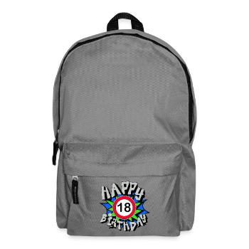 18e anniversaire , Joyeux 18 anniversaire Cadeau (25) - Sac à dos - gris éléphant - Devant