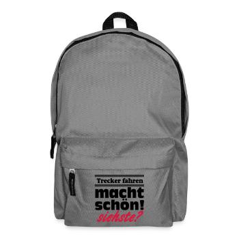 Traktor , Trecker , Trecker fahren (25) - Rucksack - Mittelgrau - Vorne