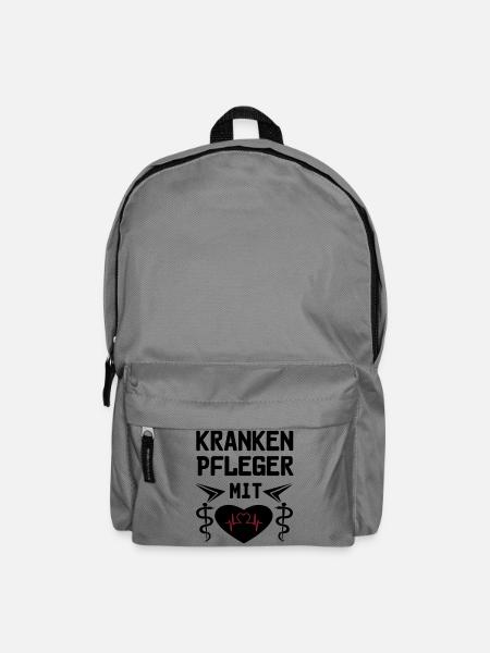 Krankenpfleger mit Herz Geschenk - Rucksack - Mittelgrau