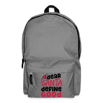 Liebe Sankt definiert gutes - lustiges Weihnachtszitat - Rucksack - Mittelgrau - Vorne