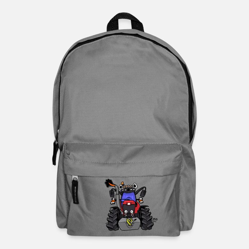 0152 Roter Traktor - Rucksack - Mittelgrau