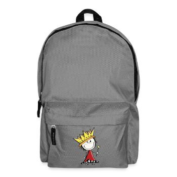 Doux petit roi - rois - figures de bâton - Sac à dos - gris éléphant - Devant