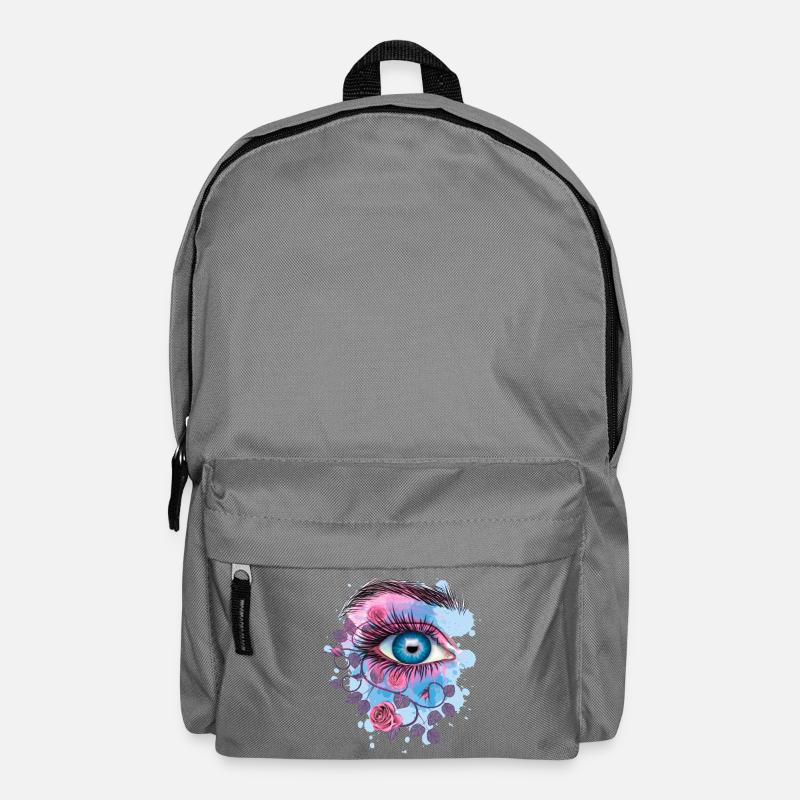 Œil floral psychédélique bleu - Sac à dos - gris éléphant
