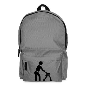 Disabled person behind walker # - Backpack - elephant grey - Front