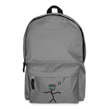Music Dancing Happy Stick Figures - Backpack - elephant grey - Front