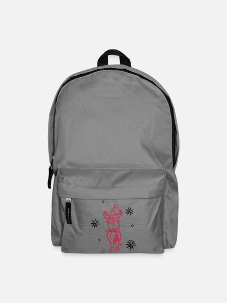 Elk, reindeer with snowflakes and stars - Backpack - elephant grey
