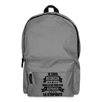 je suis mécanicien je peux pas réparer stupidité - Sac à dos - gris éléphant - Devant