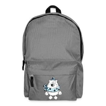 Cuddly Polar Baer- Bears - Winter - Cartoon - Backpack - elephant grey - Front