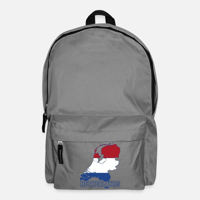 Silhouette de la carte du drapeau des Pays-Bas - Sac à dos - gris éléphant