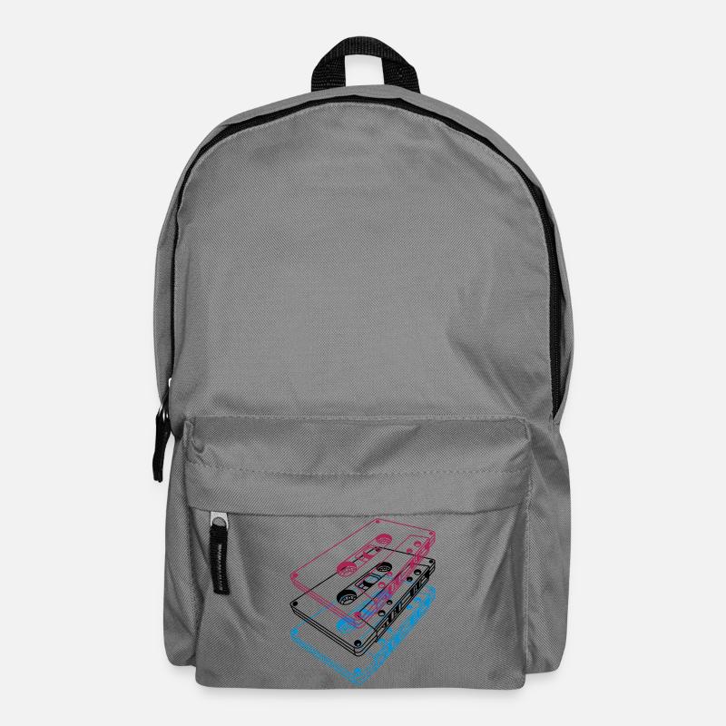 Cassette 3D – Retro Mixtape Vintage Perspective - Backpack - elephant grey