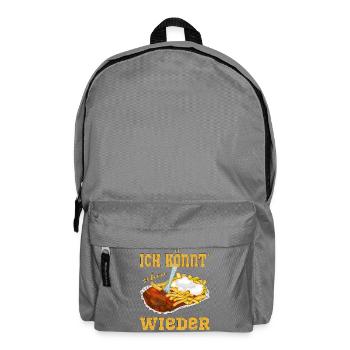 Currywurst Pommes in der Schale - Rucksack - Mittelgrau - Vorne