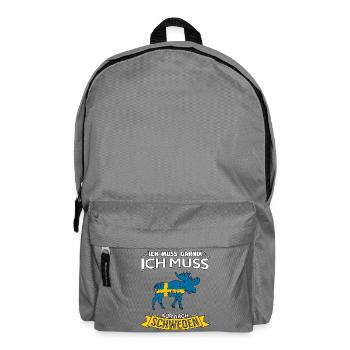 Ich muss nur nach Schweden Spruch Elch - Rucksack - Mittelgrau - Vorne
