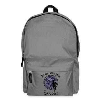 Je ne suis pas un QR-Code ! Message Parodie Série - Sac à dos - gris éléphant - Devant
