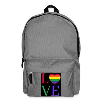 Rainbow Love Heart Pride Sticker - Rucksack - Mittelgrau - Vorne