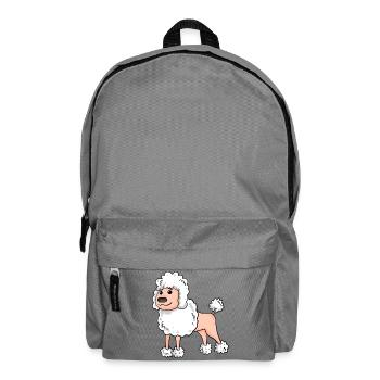 Pudel Weiß Hunderasse - Rucksack - Mittelgrau - Vorne