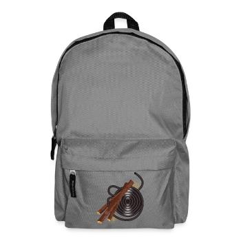 schwarze Lakritzschnecke mit Süßholz Wurzelstücke - Rucksack - Mittelgrau - Vorne