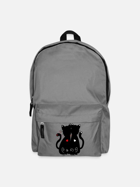 schwarze Katzen - Rucksack - Mittelgrau