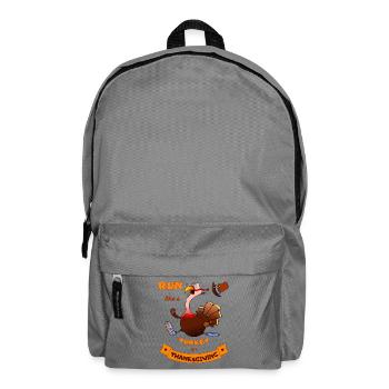 Run Like A Turkey On Thanksgiving Lustiger Trab - Rucksack - Mittelgrau - Vorne