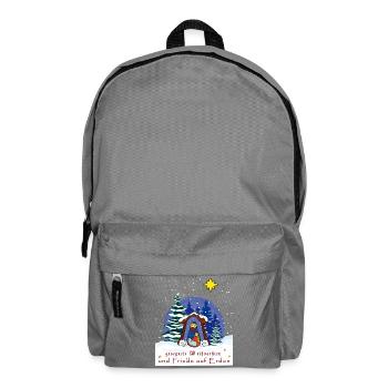 gesegnete Weihnachten, Weihnachtskrippe - Rucksack - Mittelgrau - Vorne