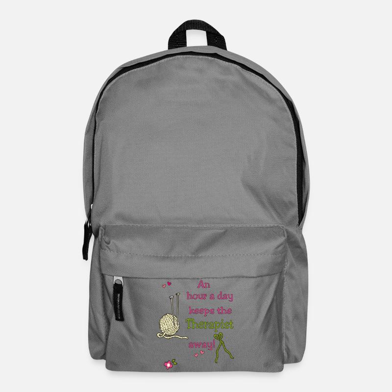Stricken, Handarbeit - Rucksack - Mittelgrau