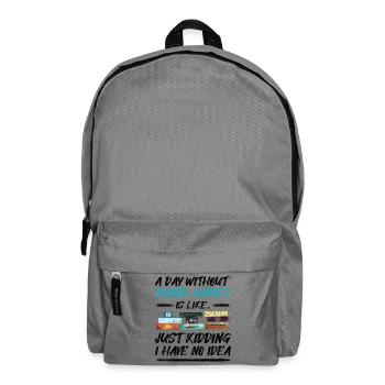 Ein Tag ohne Brettspiele - lustiger Spruch - Rucksack - Mittelgrau - Vorne