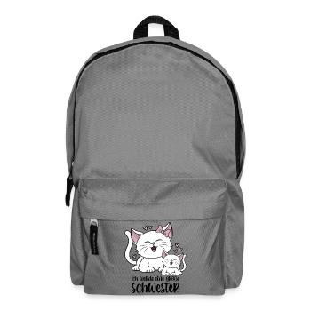 Ich werde eine große Schwester - Katzen Baby Katze - Rucksack - Mittelgrau - Vorne