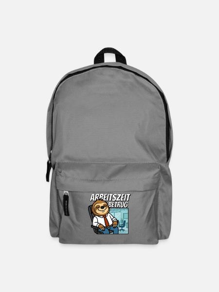 Arbeitszeitbetrug Shirt Lustiges Faultier Büro - Rucksack - Mittelgrau