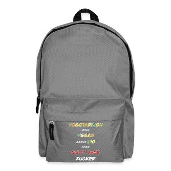 Végétarien, végétalien, bio de préférence ! - Sac à dos - gris éléphant - Devant