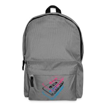 Kassetten 3D – Retro Mixtape Vintage Perspektive - Rucksack - Mittelgrau - Vorne