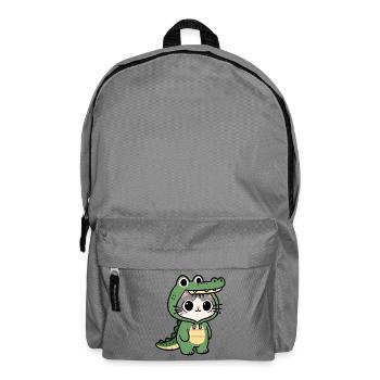 Kawaii crocodile cat - Backpack - elephant grey - Front