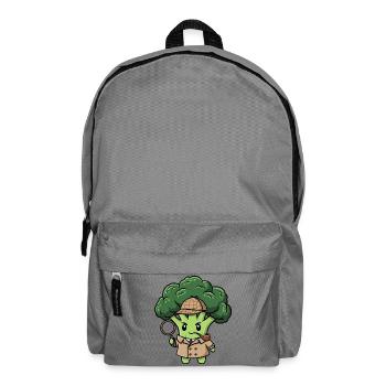 Mignon Brocoli Détective Espion Dessin animé Végétarien - Sac à dos - gris éléphant - Devant
