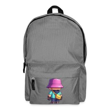 Colorful Hat Adventurer Figurine talahon style - Backpack - elephant grey - Front