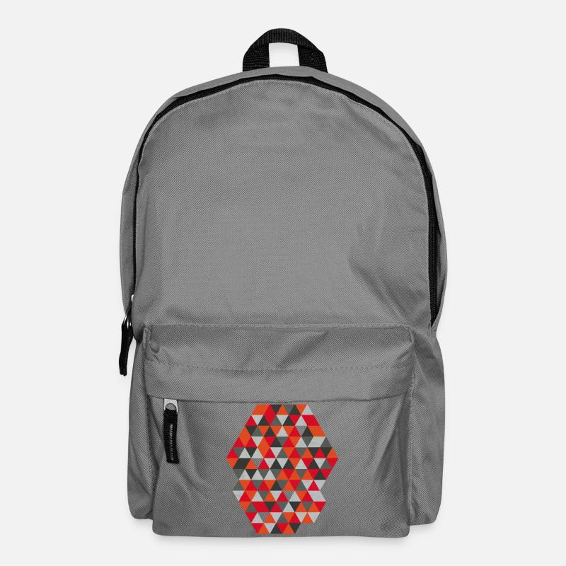 Geometrisches Hexagon Geometric Triangles - Backpack - elephant grey