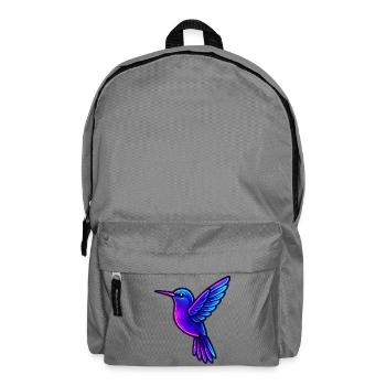 Neon Hummingbird Animals - Backpack - elephant grey - Front