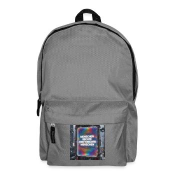 Human rights instead of right-wing people Future Design - Backpack - elephant grey - Front