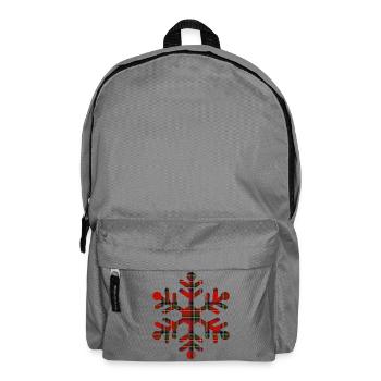 Rote Tartan-Schneeflocke - Rucksack - Mittelgrau - Vorne