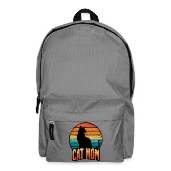 Cat Mom Vintage Sunset - Cat Cats - Backpack - elephant grey - Front