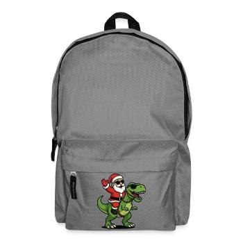 Weihnachts T Rex mit Santa Swag - Rucksack - Mittelgrau - Vorne