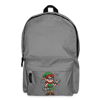 Entraînement amusant pour femmes avec des gestes d’elfe de Noël - Sac à dos - gris éléphant - Devant