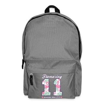 Idée cadeau pour la fille Flamingos pour le 11e anniversaire 2026 - Sac à dos - gris éléphant - Devant