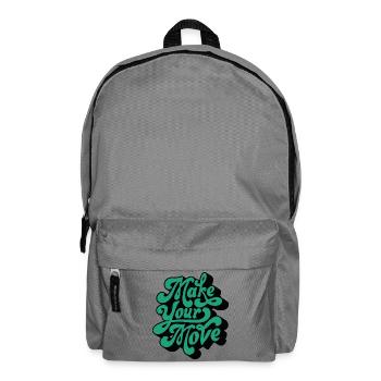 Make Your Move – Retro Script Motif - Backpack - elephant grey - Front