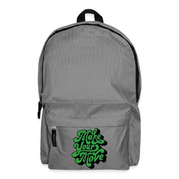Mach deinen Schritt – Retro Handtext - Rucksack - Mittelgrau - Vorne