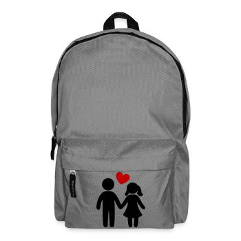 Paar Verliebt Herz - Rucksack - Mittelgrau - Vorne