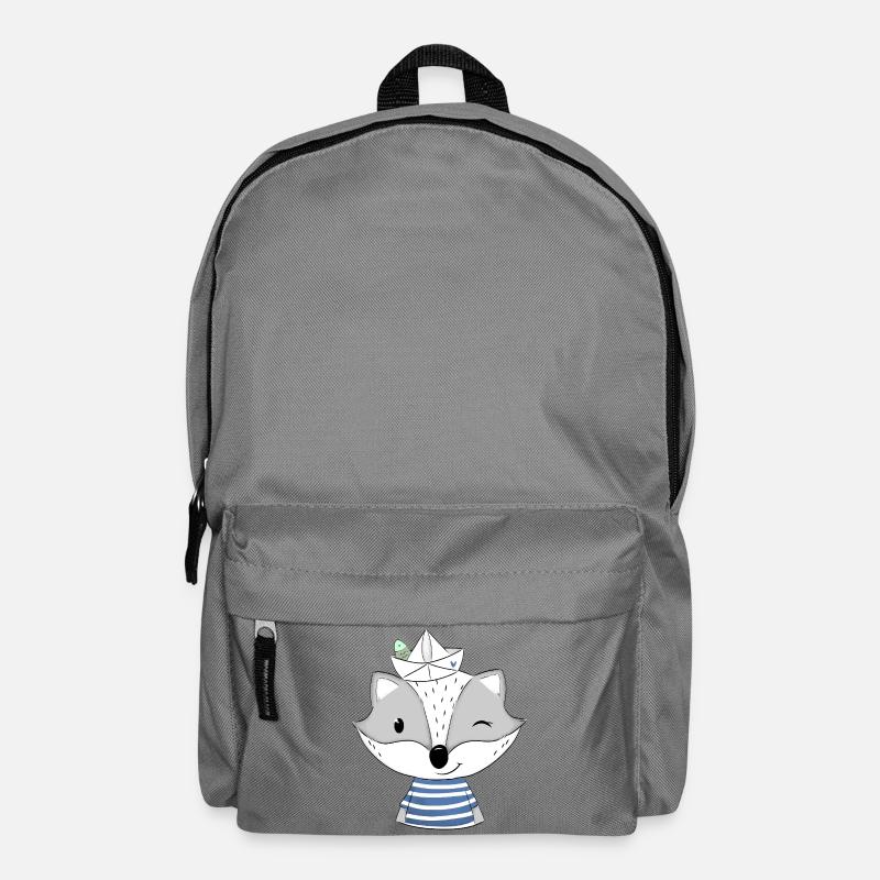 Sailor Badger with Paper Boat - Backpack - elephant grey